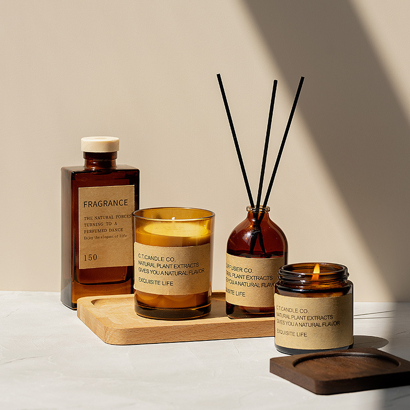 M&Scentの高級装飾ホームリードディフューザーと香りのキャンドルセット、ボックスパッケージ付き