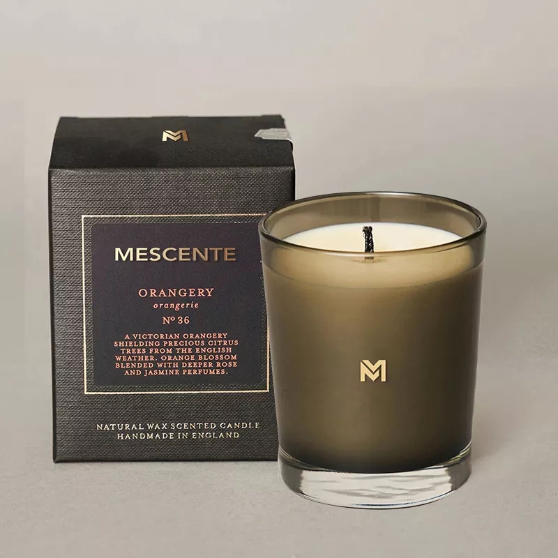 M&Scent 卸売新しい高級カスタムプライベートラベル クリスマスクリスタルジャーケルゼン香りソイキャンドル蓋付き