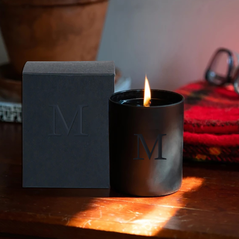 M&Scent 卸売高級黒ユニークな瓶結婚式装飾香りのソイキャンドルクリスタル付き
