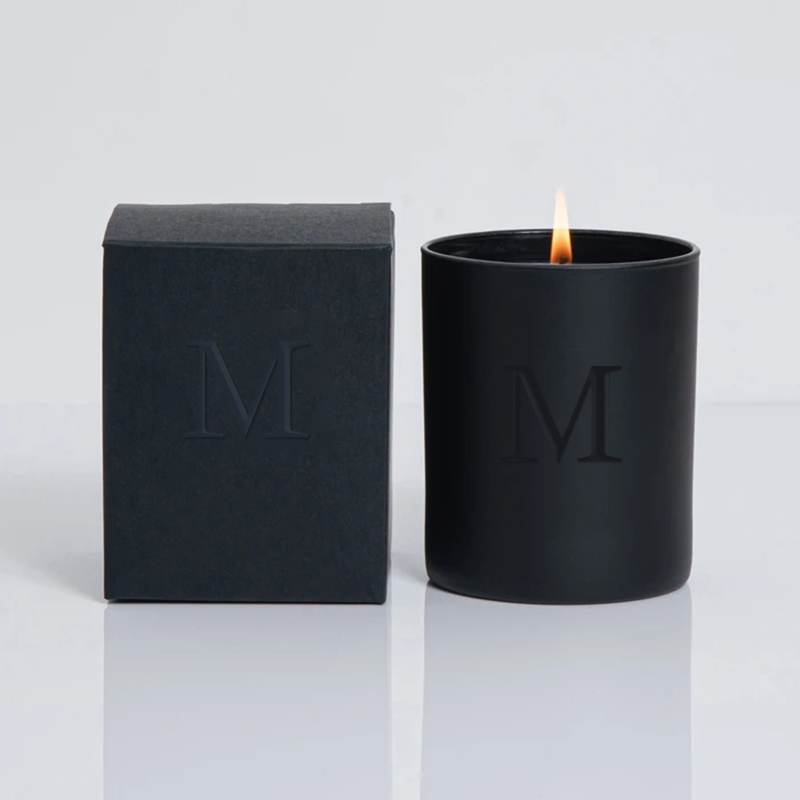 M&Scent 卸売高級黒ユニークな瓶結婚式装飾香りのソイキャンドルクリスタル付き
