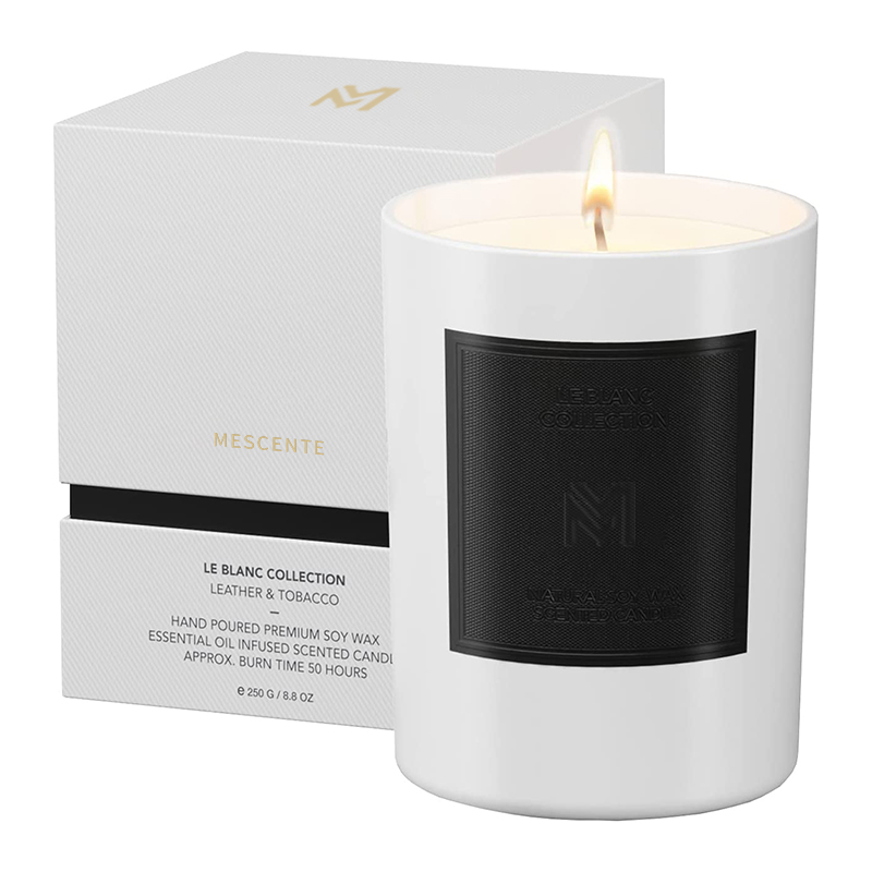M&Scent 卸売カスタム 高級黒ガラス瓶 クリスマスアロマセラピーソイワックスキャンドルセット