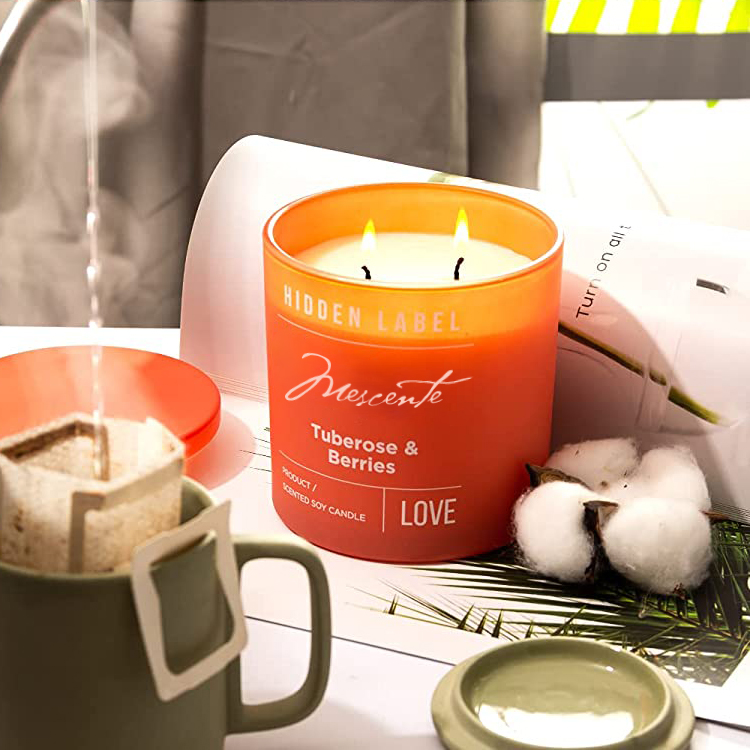 M&Scent 卸売高級ラベル プライベートブラックジャー香り付き ソイワックスキャンドル クリスタル付き