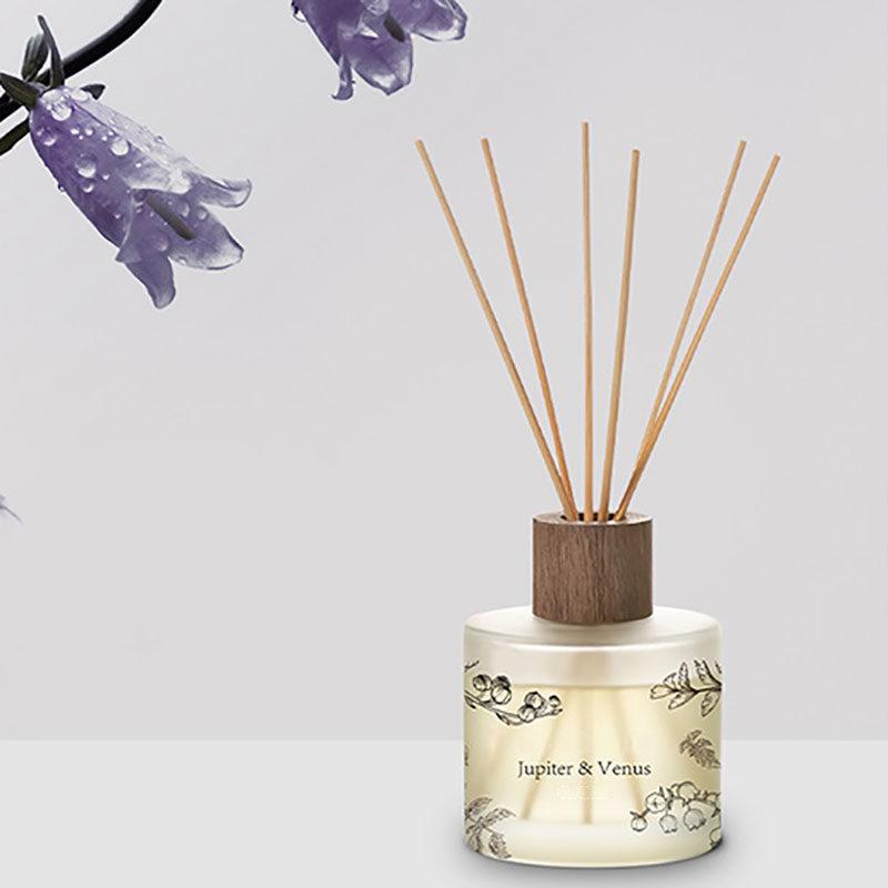 M&Scent 卸売高級カスタム装飾アンバーガラス火なしユニークな透明フューナ花のアロマリードディザー