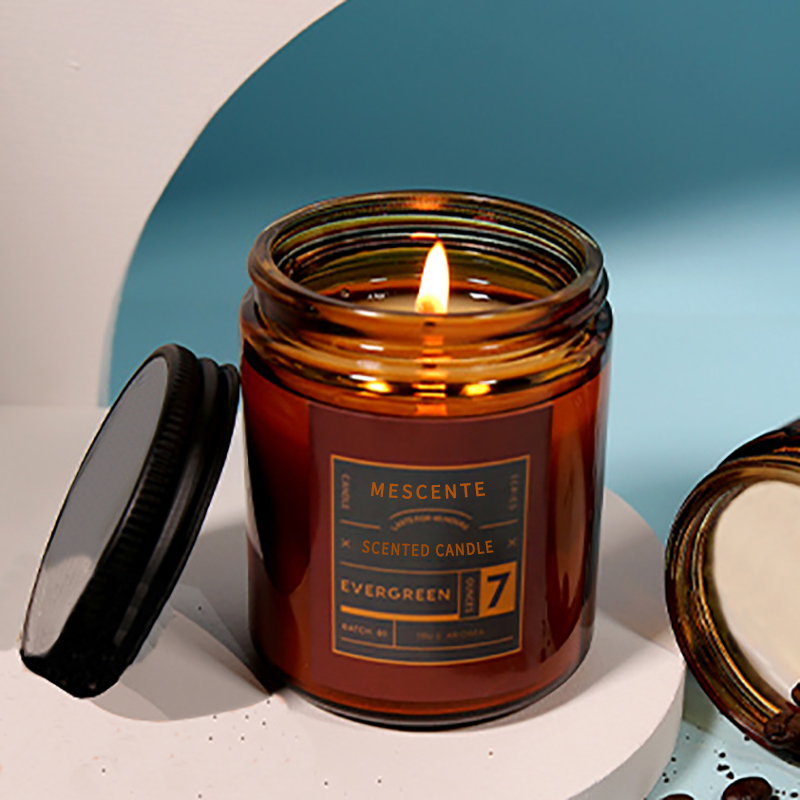 M&Scentカスタムプライベートラベルの高級香り付きソイワックスキャンドル蓋付き