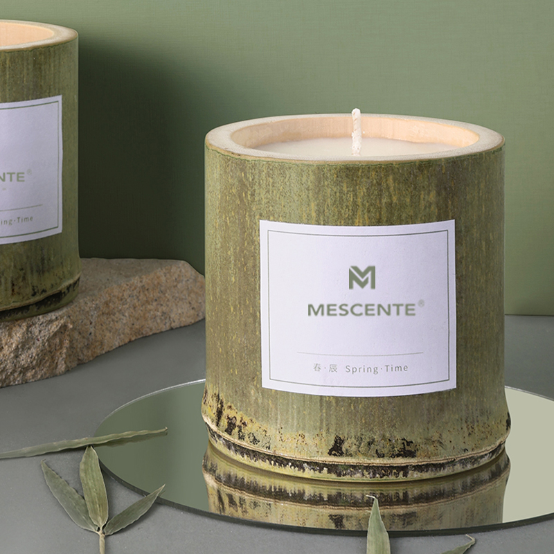 M&Scent 高級木製キャンドルホルダー キャンドル プライベートラベル 香り付き 箱付き