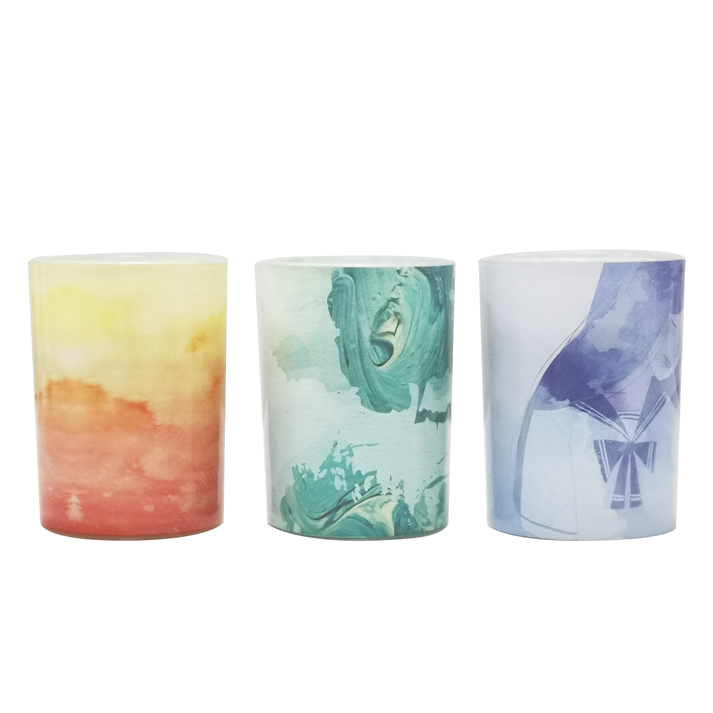 M&Scent卸売プライベートラベル グリーンガラス瓶パームキャンドル、スピリチュアルキャンドル