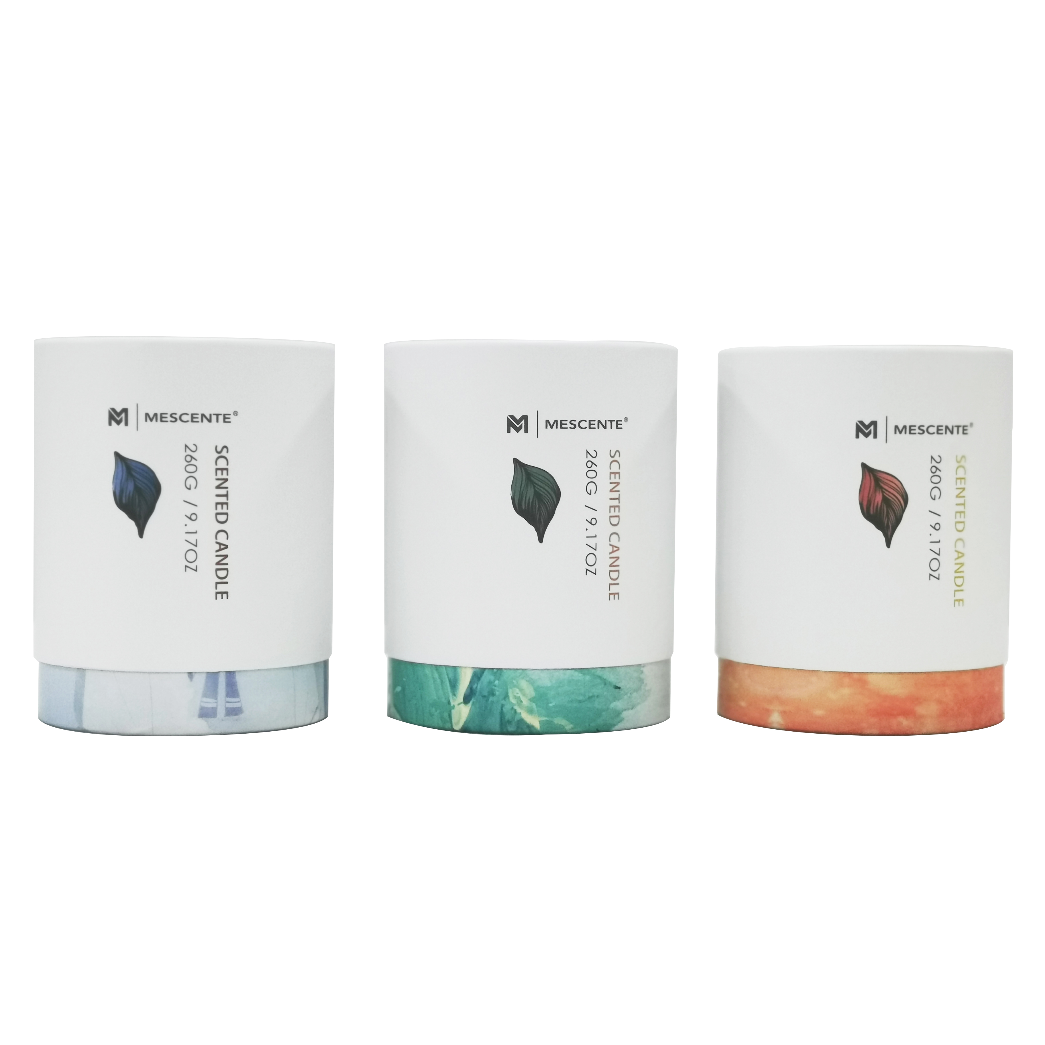 M&Scent卸売プライベートラベル グリーンガラス瓶パームキャンドル、スピリチュアルキャンドル