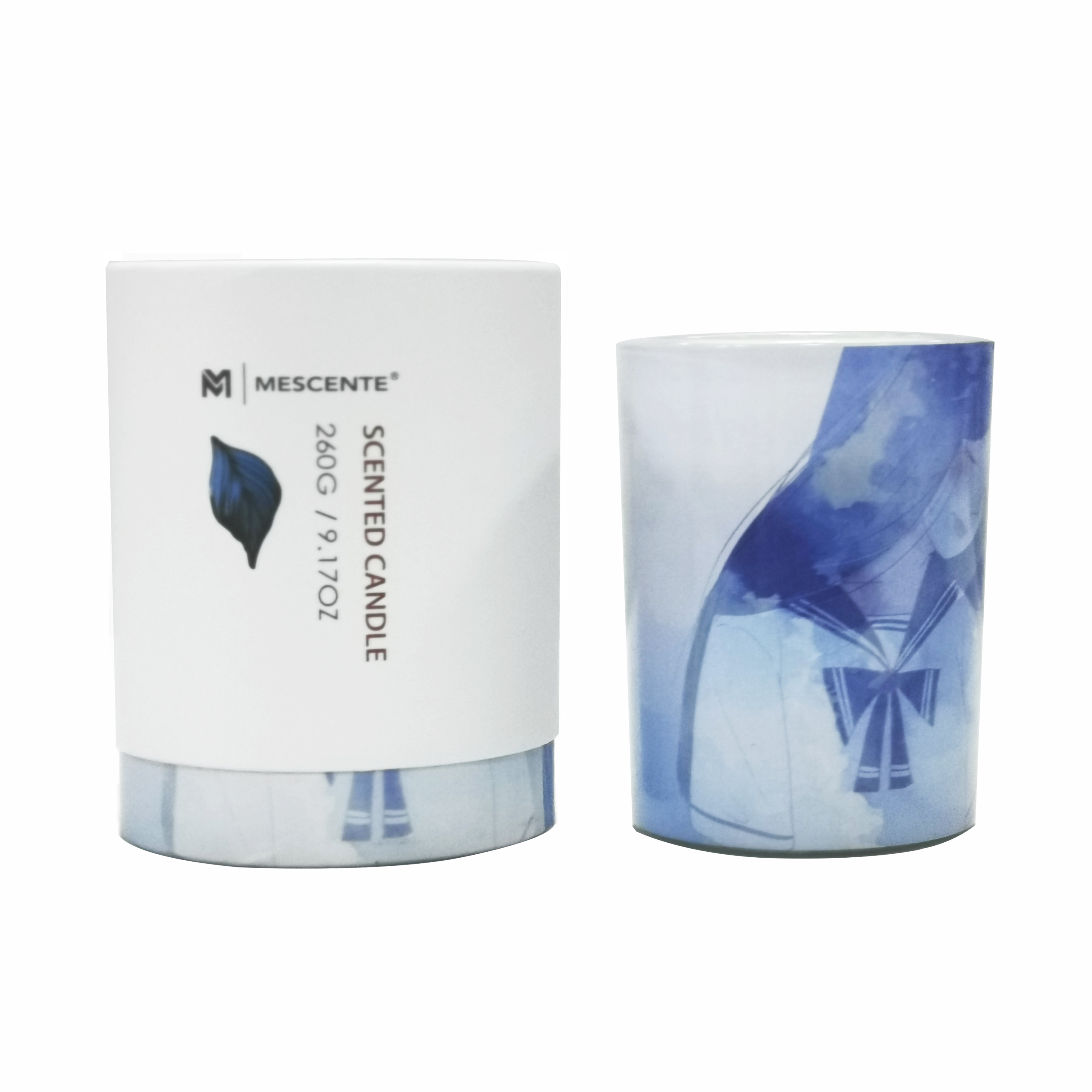 M&Scent卸売プライベートラベル グリーンガラス瓶パームキャンドル、スピリチュアルキャンドル