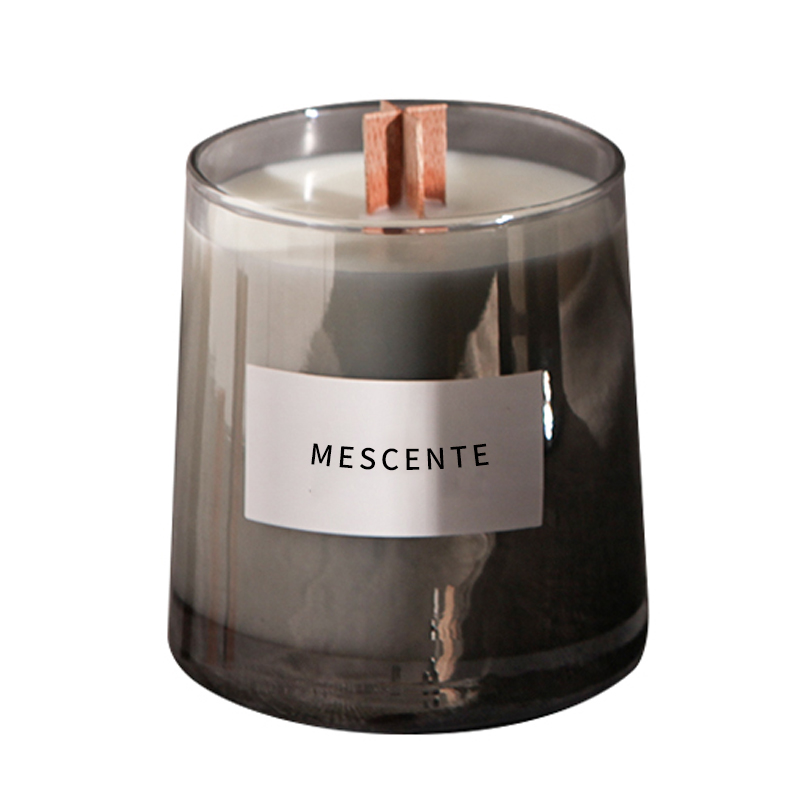 M&Scent 高級ガラス瓶クリスタル木製芯の香りのソイワックスキャンドル、ウェディングキャンドル
