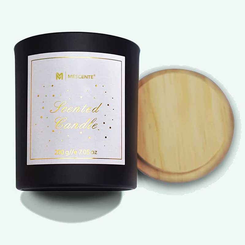 M&Scent カスタムロゴ ミニラウンドクリスタルガラスボトル 濃いコーヒー ソイワックスの香りのキャンドルボックス付き バルク