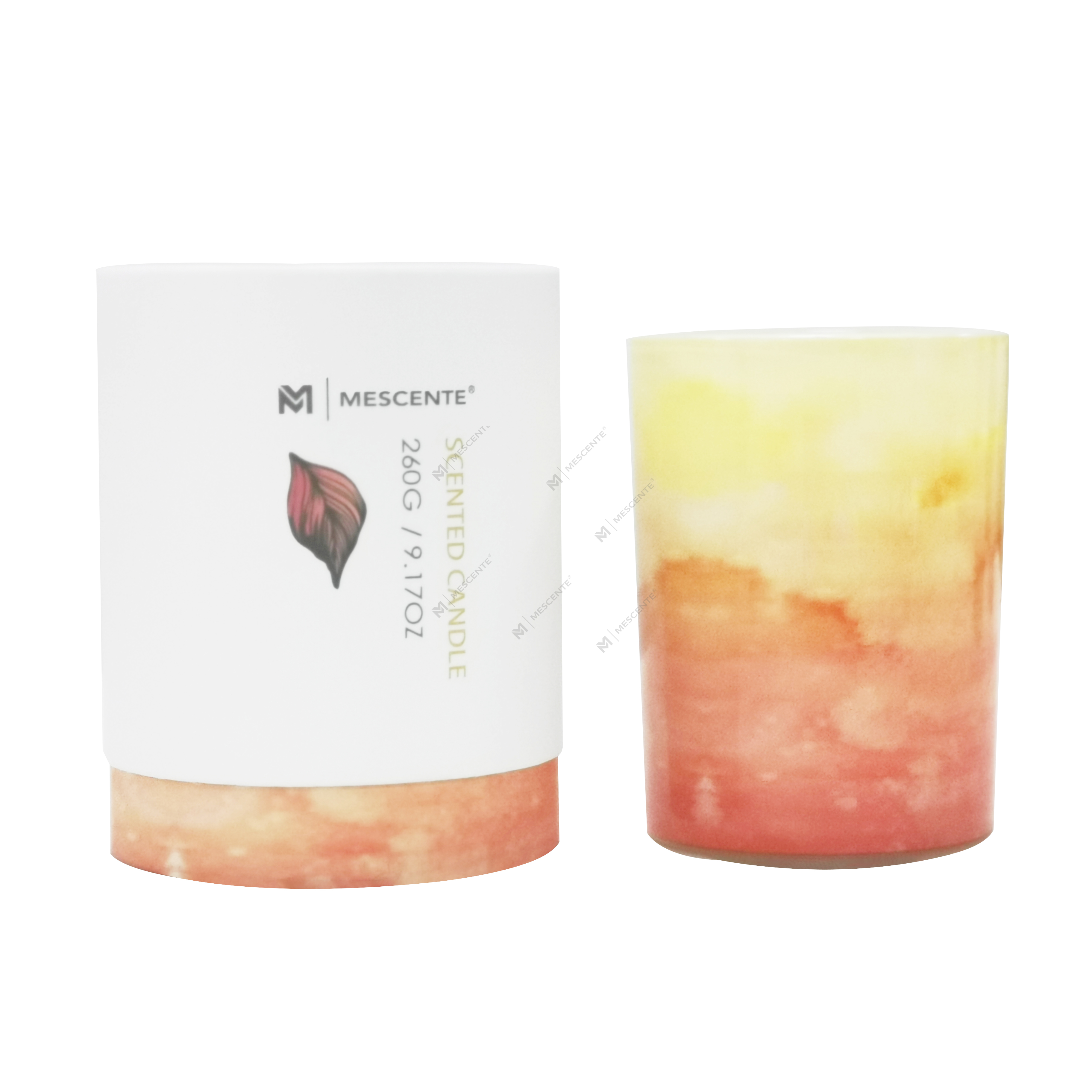 M&Scent 卸売プライベート ラベル グリーン ガラス瓶パーム キャンドル、スピリチュアル キャンドル