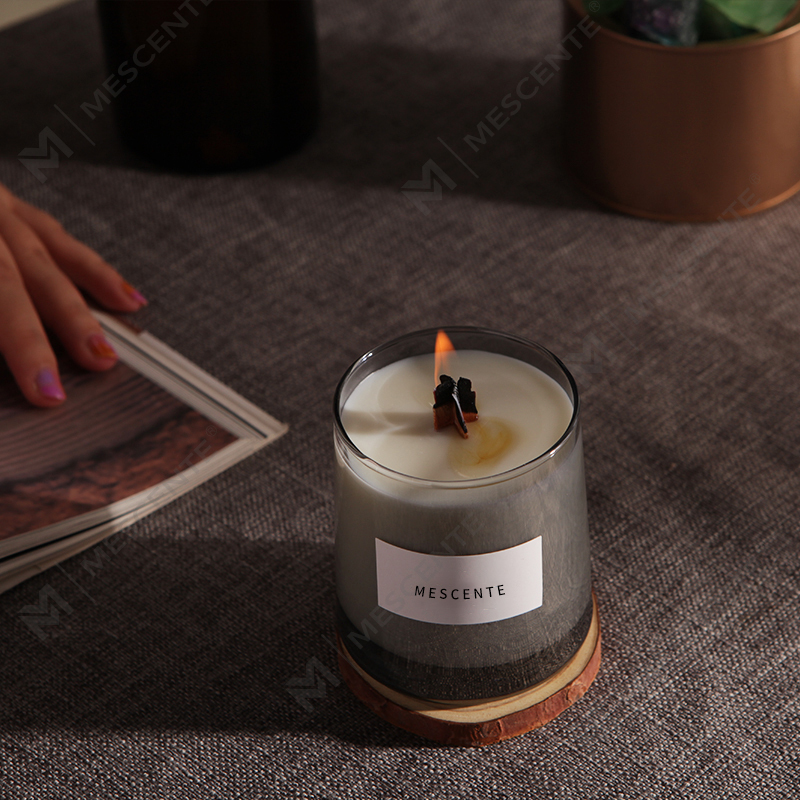M&Scent 高級ガラス瓶クリスタル木製芯香りのソイワックスキャンドル、ウェディングキャンドル