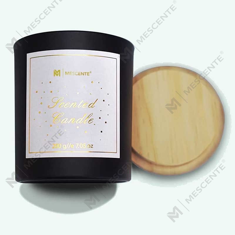M&Scent カスタムロゴ ミニラウンドクリスタルガラスボトル 濃いコーヒー ソイワックスの香りのキャンドル ボックス付き バルク
