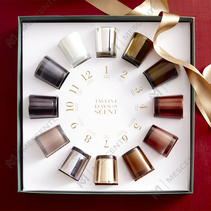 M&Scent 高級カスタムジャー ホームフレグランス クリスマスの香りのソイワックスキャンドル 蓋付き
