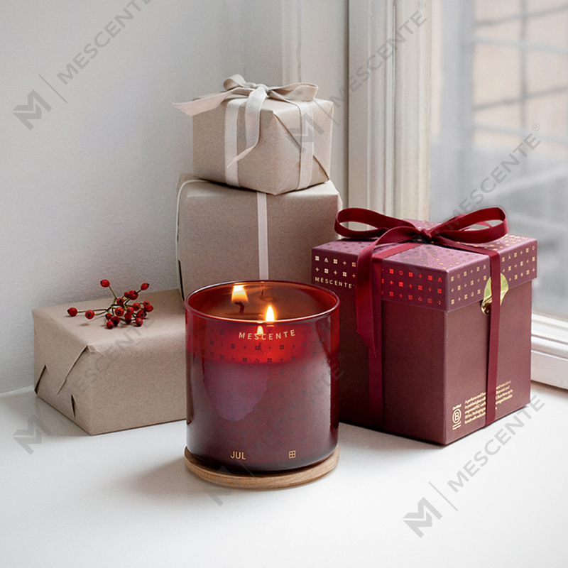 M&Scent 高級カスタム手作りクリスマス装飾香り付きソイワックスキャンドル ギフトボックス付き