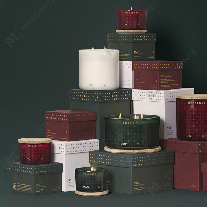 M&Scent 高級カスタム手作りクリスマス装飾香り付きソイワックスキャンドル ギフトボックス付き