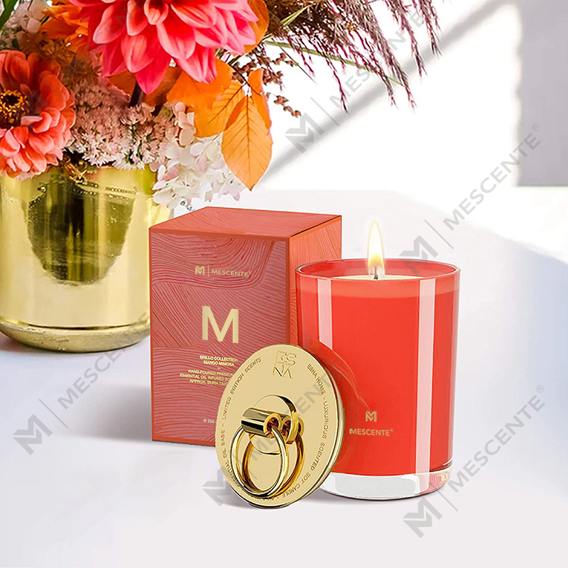 M&Scent ラグジュアリー ホワイト ソイ ワックス ロゴ パーソナライズされたウェディング 香り付きキャンドル、カスタム キャンプ キャンドル