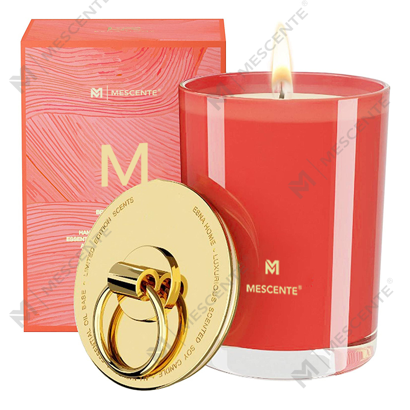 M&Scent ラグジュアリー ホワイト ソイ ワックス ロゴ パーソナライズされたウェディング 香り付きキャンドル、カスタム キャンプ キャンドル