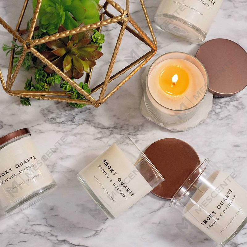M&Scente の新製品アイデア ヒーリング クリスタルを注入した工芸品の香りのソイワックス キャンドル