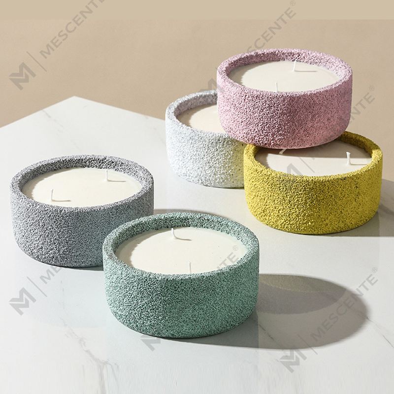 M&Scent 高級手作りロゴ スピリチュアル ピラー キャンドル 香り付きガラス クリスタル付き 3芯キャンドル