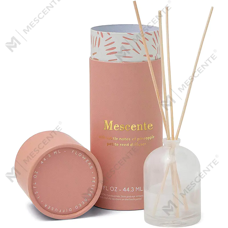 M&Scent 高級カスタム大型ローズゴールドガラスボトルフラワープライベートラベル液体リードディフューザーギフトボックス付き