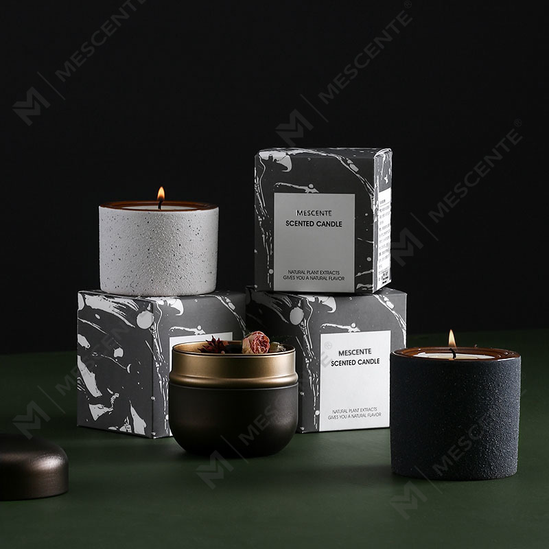 M&Scent カスタマイズされた装飾的な高級プライベート ラベル Woodwick 香りのソイ ワックス キャンドル