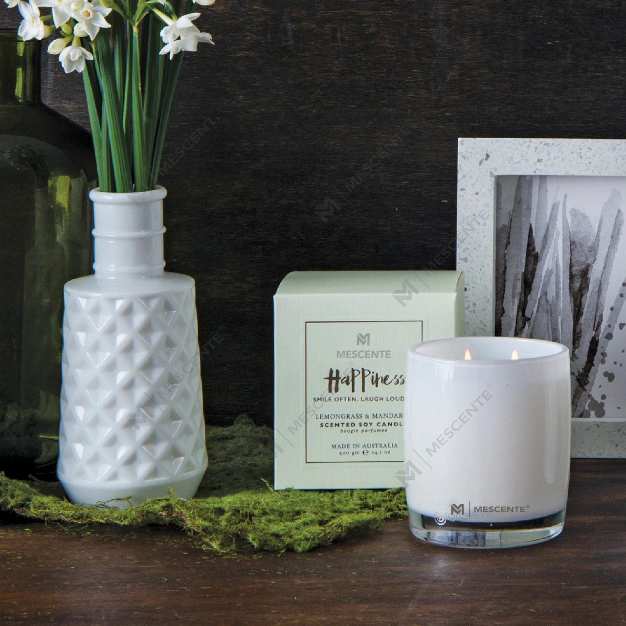 M&Scent 大型ガラスボトル ホームエッセンシャル アロマリードディフューザー ギフトセット 籐スティック付き