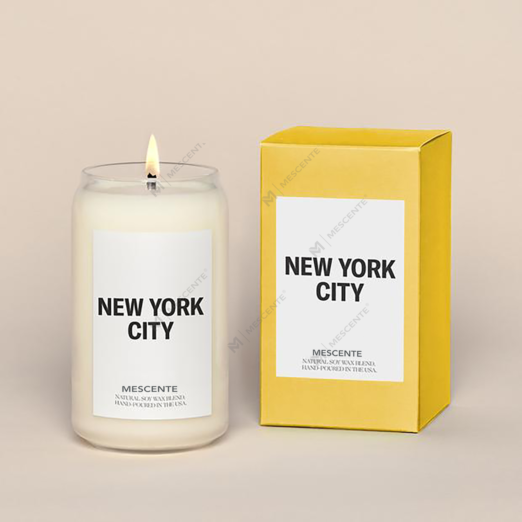 M&Scent オーガニック カスタマイズ セラミック ミルキー ウッドウィック キャンドル、キャンドル容器