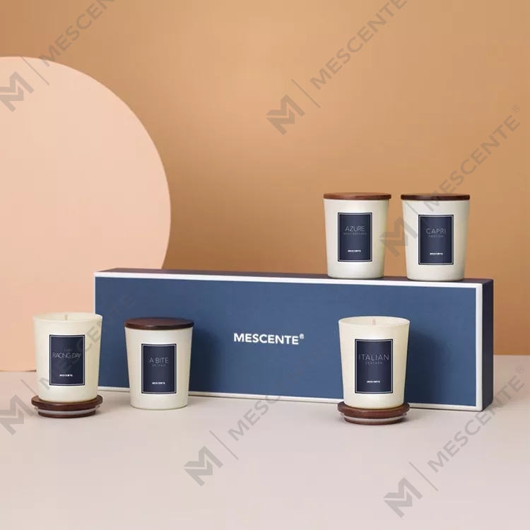 M&scent 卸売プライベート ラベル フレグランス オイルの香りのキャンドル高級蓋付き、アロマセラピー キャンドル