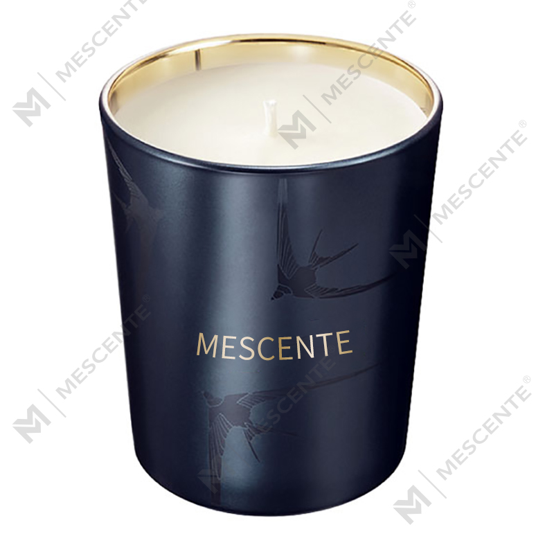 M&Scent ハンドメイド 高級ガラス ホルダー ピラー バニラの香りのキャンドル クリスタル付き