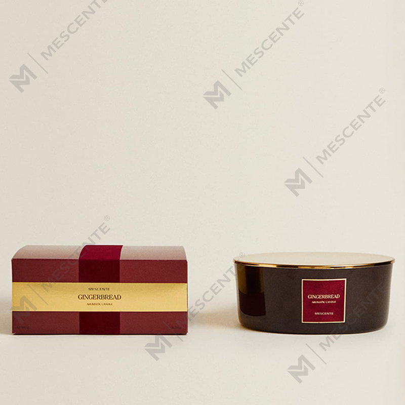 M&Scent カスタム 高級 3 芯キャンドル パーソナライズされたプライベート ラベル ブラック マット ガラスの香りのキャンドル